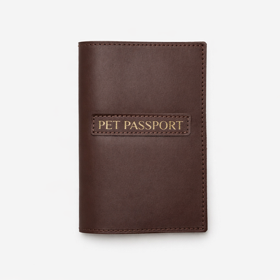 Etui na paszport weterynaryjny dla psa w kolorze brązowy